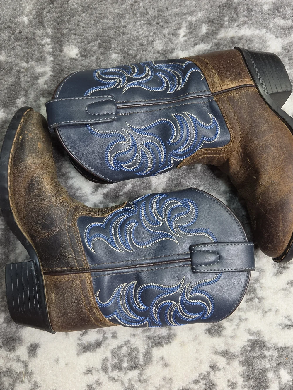 CODY JAMES Kids Brown & Navy Western Cowboy Boots Size 11 41477